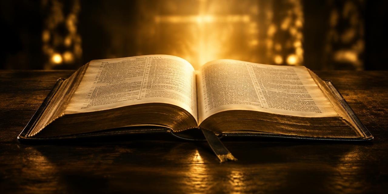 Open Bible in golden light